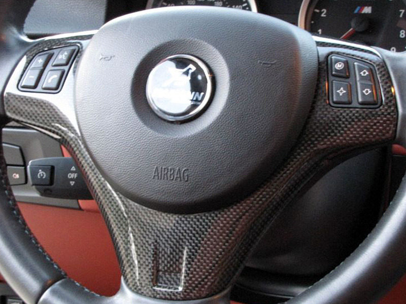 Cstar Lenkradabdeckung Lenkradspange Carbon 1x1  ABS passend für BMW E90 E92 E93 M3