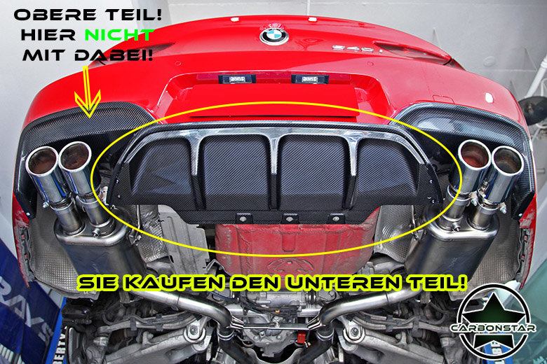 Cstar Carbon Gfk Heckdiffusor Diffusor Einsatz Mittlere Teil passend für BMW M6 F06 F12 F13