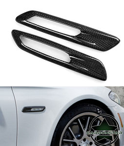 Cstar Carbon ABS Seitenblinker Abdeckung Echtcarbon Cover Blinker passend  f&uuml;r BMW F10 F11