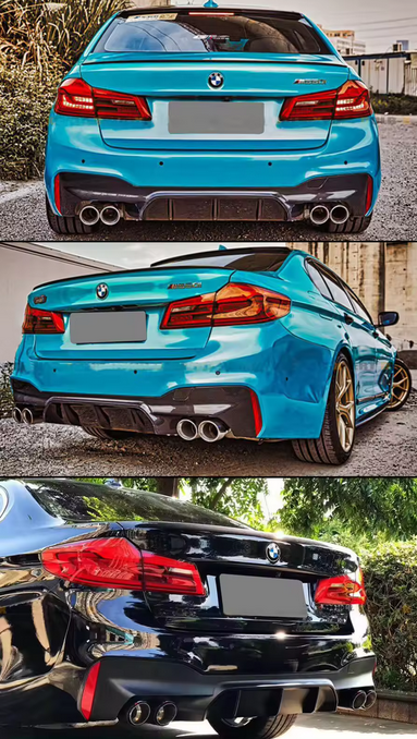Cstar PP Heckdiffusor Diffusor V5 + Endrohre passend für BMW G30 G31 520i 530i 540i nicht F90 M5 !