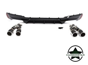 Cstar PP Heckdiffusor Diffusor V5 + Endrohre passend für BMW G30 G31 520i 530i 540i nicht F90 M5 !