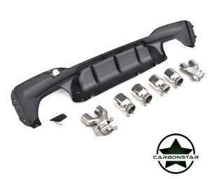 Cstar PP Heckdiffusor Diffusor V5 + Endrohre passend für BMW G30 G31 520i 530i 540i nicht F90 M5 !