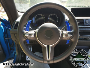 Cstar Schaltwippen Wippen Paddles Carbon Alu Blau passend für BMW F30 F31 F34