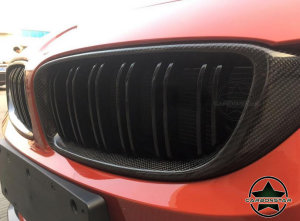 Cstar Carbon ABS Nieren Grill Doppelsteg Schwarz Hochglanz passend für BMW M4 F82 F83 M3 F80 F32 F33 F36