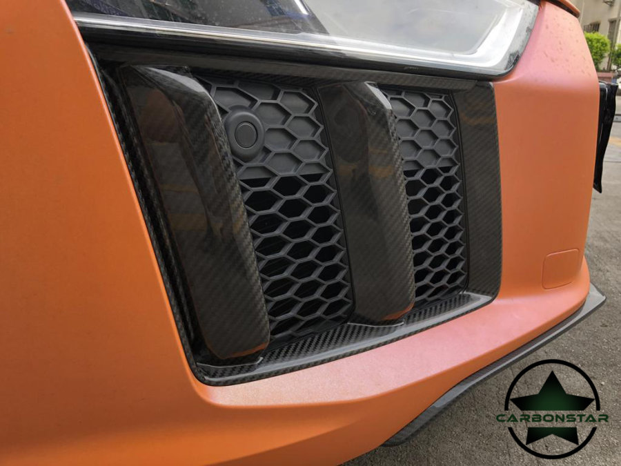 Cstar Abdeckung Lufteinl&auml;sse Sto&szlig;stange vorne Carbon f&uuml;r Audi R8 4S 2015 -