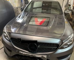 Cstar Carbon Motorhaube passend für Mercedes Benz W205 C205 C43 Coupe Limo VorMopf Vor Facelift 15-19