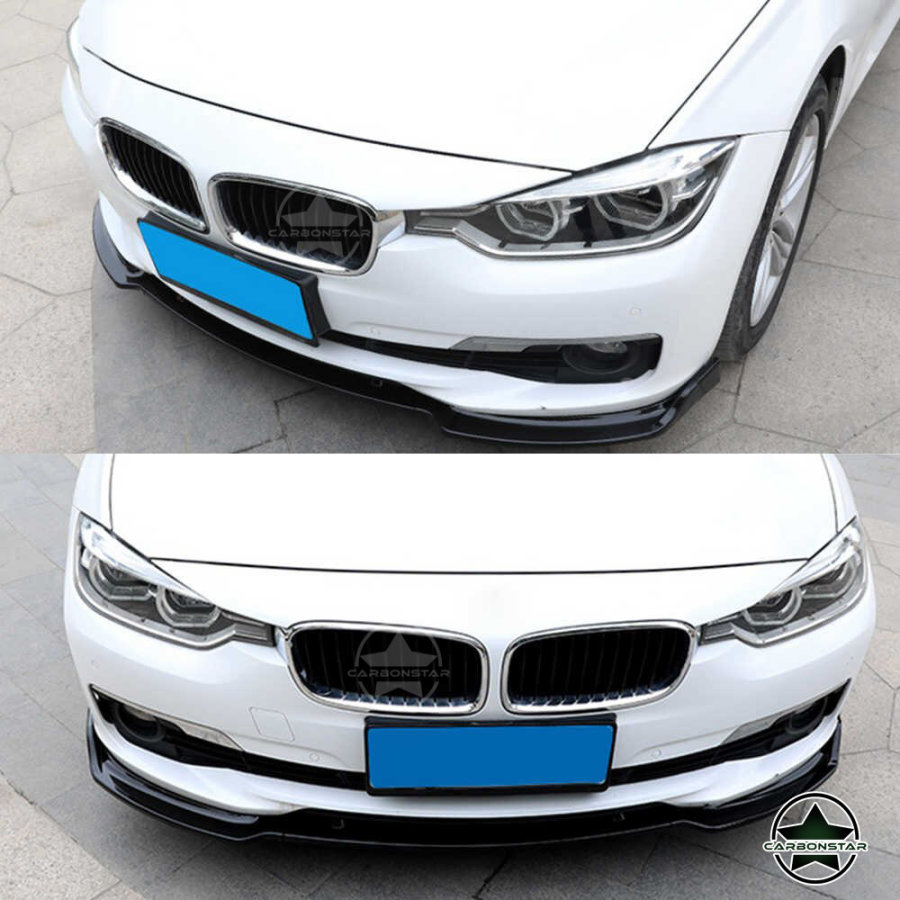 Cstar Frontlippe ABS 3tlg Carbon Look Glanz passend für BMW F30 F31 LCI OEM Stoßstange