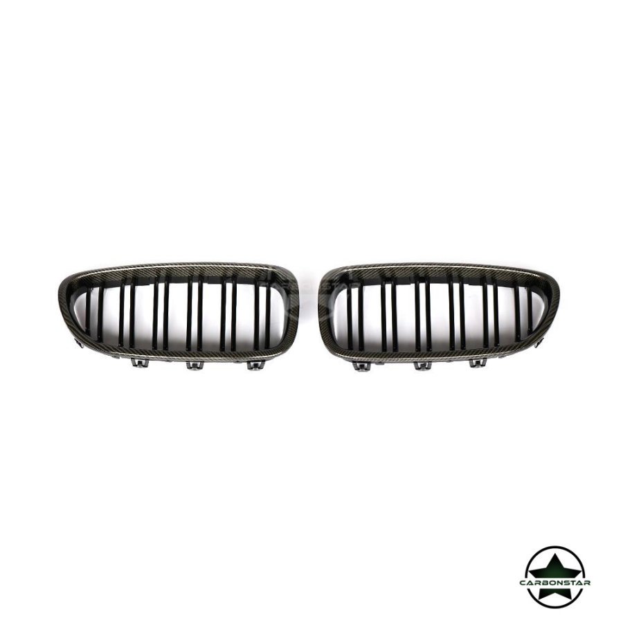 Cstar Carbon ABS Grill Nieren Glanz Schwarz Doppelsteg passend für BMW F10 F11 + M5