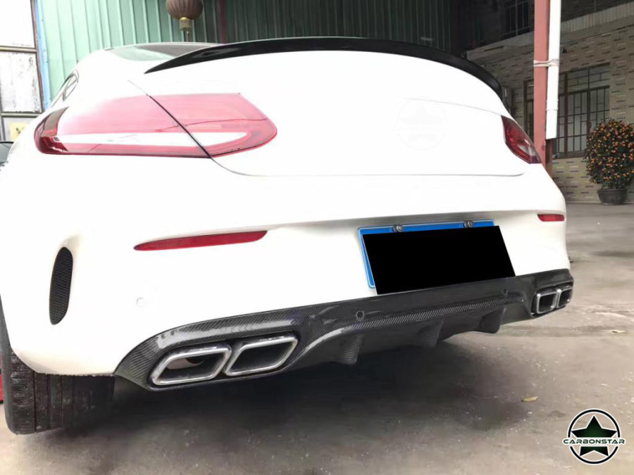 Cstar Carbon Gfk Heckdiffusor Typ OE für Mercedes Benz W205 C205 C63 AMG Coupe C-Klasse