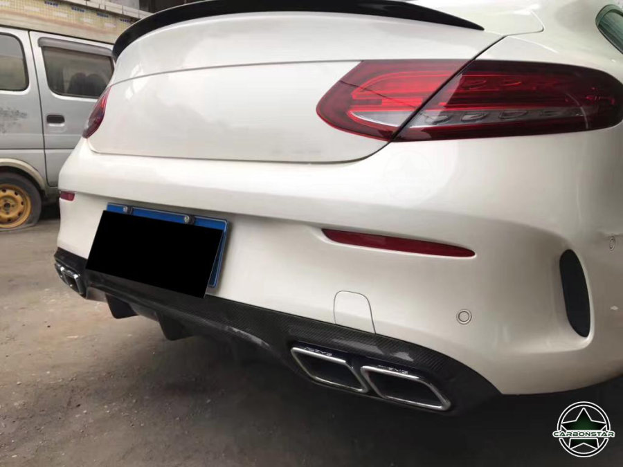 Cstar Carbon Gfk Heckdiffusor Typ OE für Mercedes Benz W205 C205 C63 AMG Coupe C-Klasse