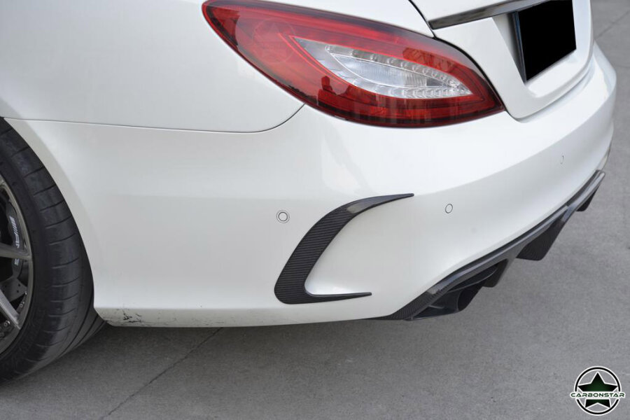 Cstar Carbon GFk Abdeckung Stoßstange hinten passend für Mercedes Benz W218 CLS400 CLS500 CLS550 CLS63 AMG 15-17