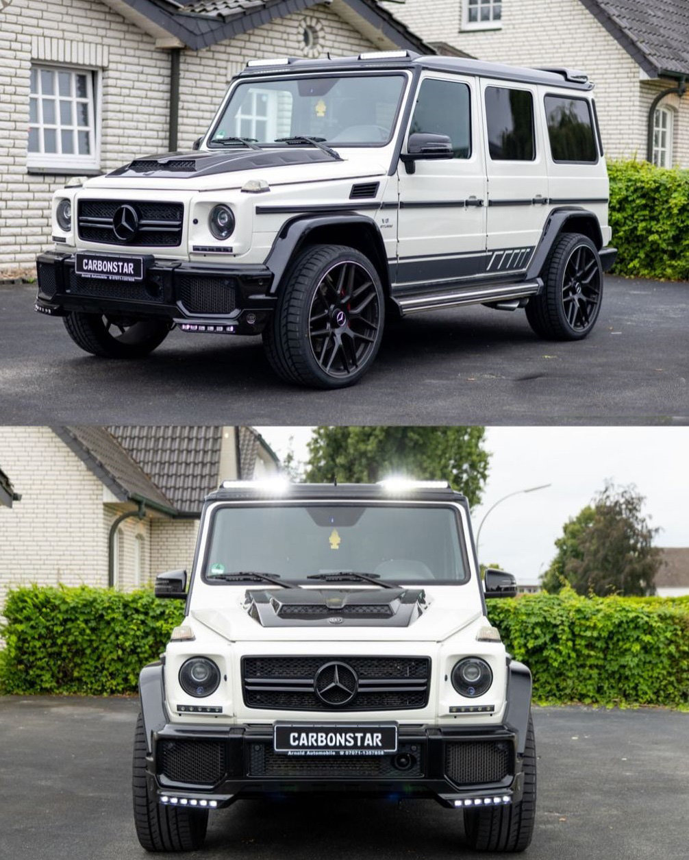 Cstar Voll Carbon Spoiler Dachspoiler LED B vorne für Mercedes Benz G Klasse W463