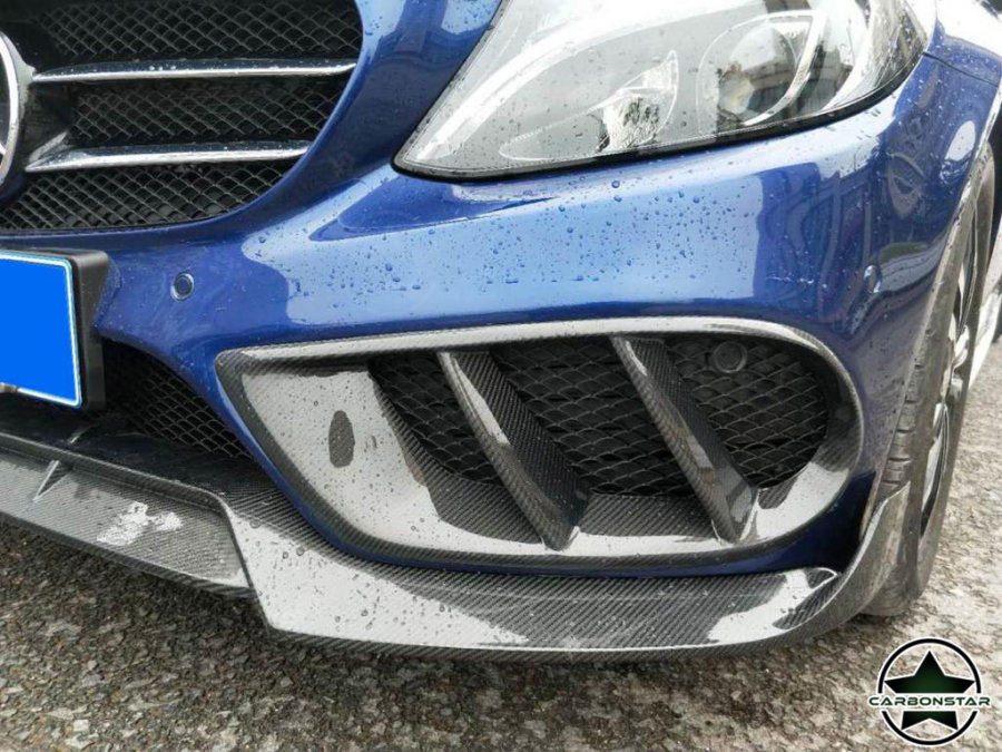 Cstar Gfk Abdeckung Cover Stoßstange vorne Lufteinlass NSW für Mercedes benz C Klasse W205 AMG