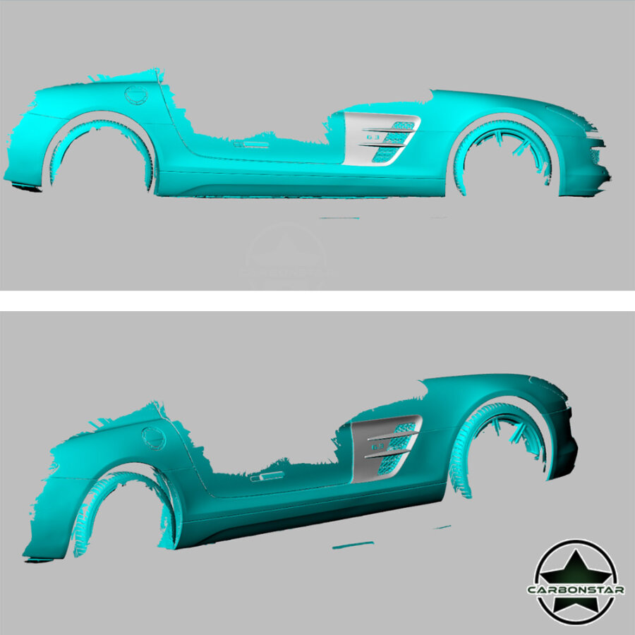 Cstar Carbon Kotflügel Abdeckung Einsätze für Mercedes Benz SLS AMG NUR Flügeltürer