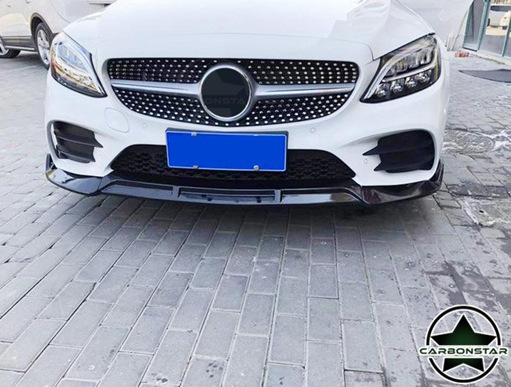 Cstar ABS Hochglanz Schwarz Frontlippe für Mercedes Benz C W205 MOPF Coupe / Limo