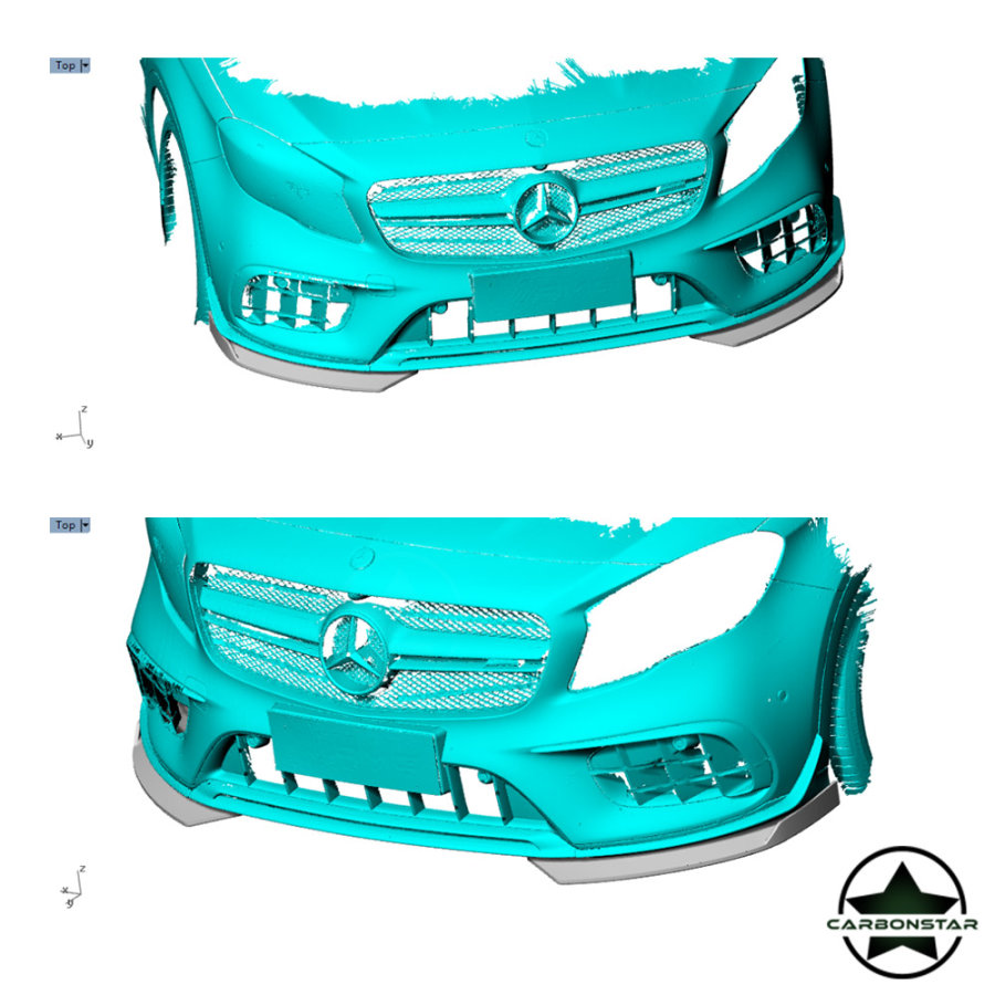 Cstar Carbon Gfk Splitter Canards vorne für Mercedes Benz GLA45 X156 Facelift 17-19