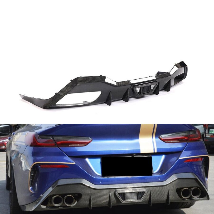 Cstar Carbon FRP Rear Diffuser A suitable for BMW 8 Series G16 M Sport package & M850i (OE Exhaust) also xDrive