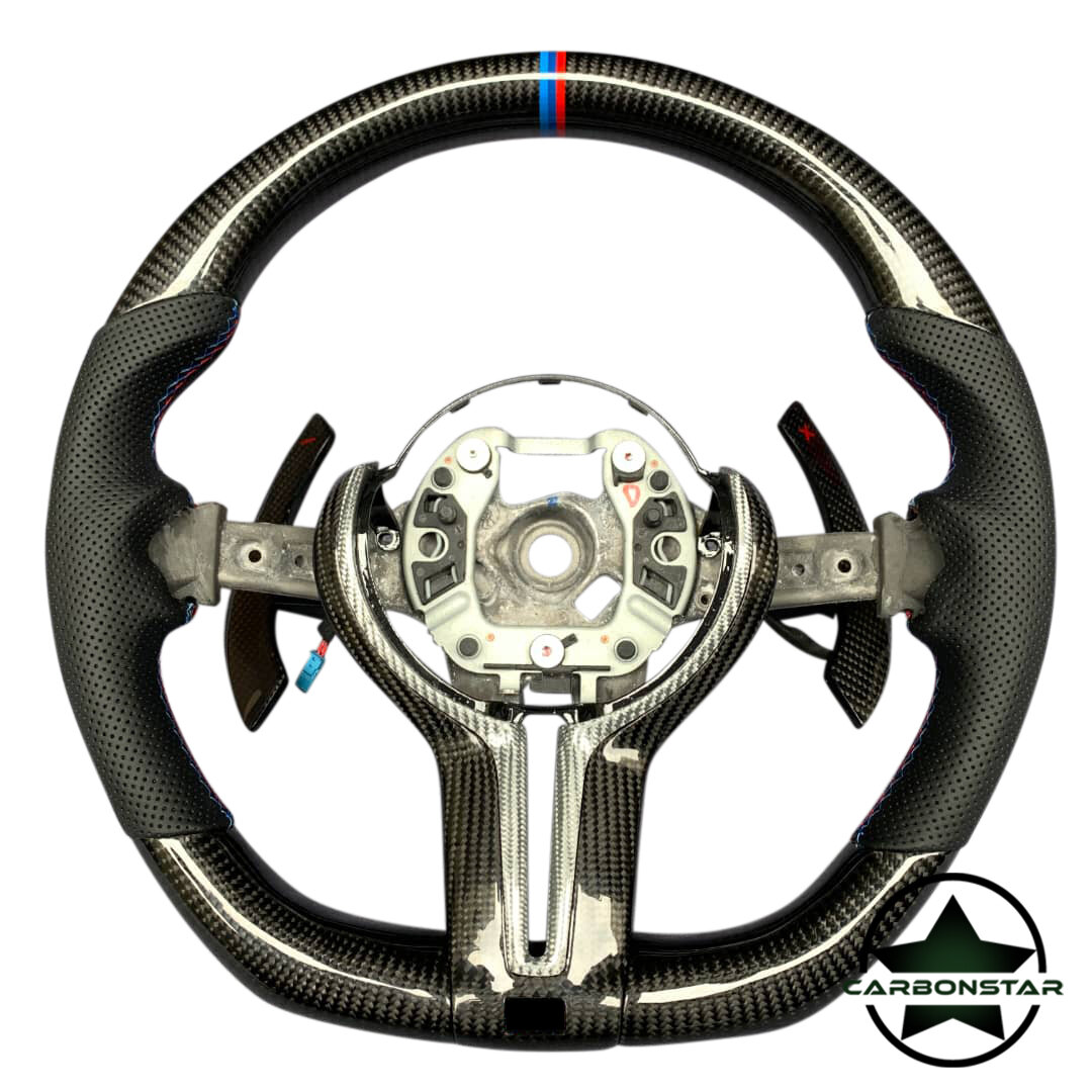 Cstar Carbon Lenkrad OEM Spange Silber Carbon passend für BMW M2 F87 M3 F80 M4 F82 F83 F20 F21 F22 F23 F30 F31 F32 F33 F36