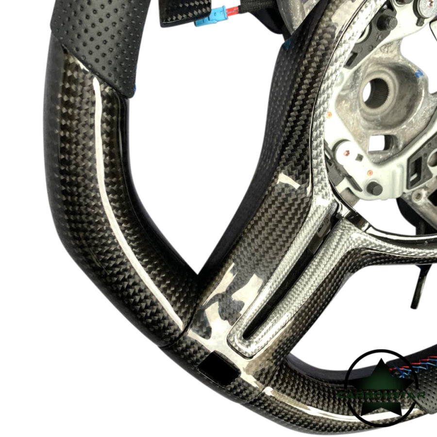 Cstar Carbon Lenkrad OEM Spange Silber Carbon passend für BMW M2 F87 M3 F80 M4 F82 F83 F20 F21 F22 F23 F30 F31 F32 F33 F36