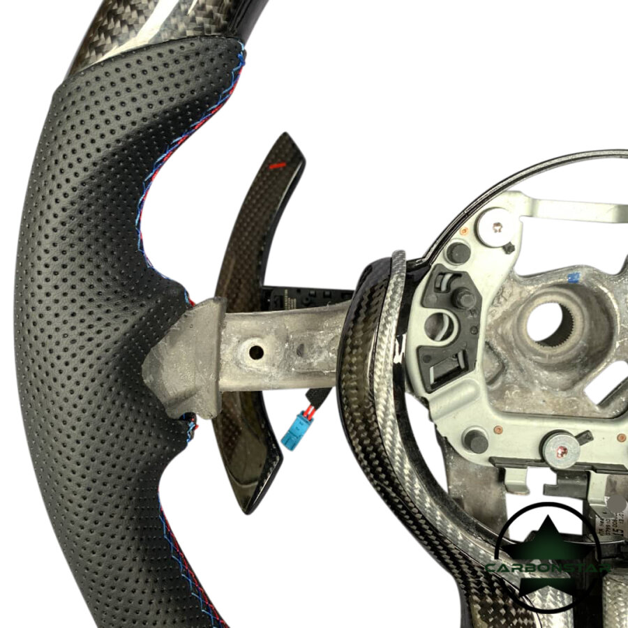 Cstar Carbon Lenkrad OEM Spange Silber Carbon passend für BMW M2 F87 M3 F80 M4 F82 F83 F20 F21 F22 F23 F30 F31 F32 F33 F36