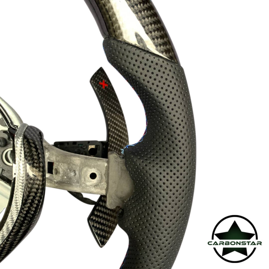 Cstar Carbon Lenkrad OEM Spange Silber Carbon passend für BMW M2 F87 M3 F80 M4 F82 F83 F20 F21 F22 F23 F30 F31 F32 F33 F36