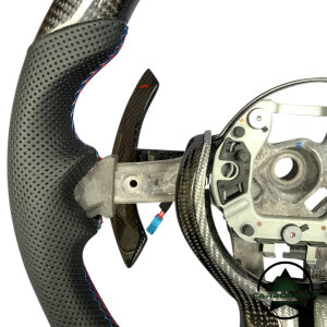Cstar Carbon Lenkrad OEM Spange Silber Carbon passend für BMW M2 F87 M3 F80 M4 F82 F83 F20 F21 F22 F23 F30 F31 F32 F33 F36