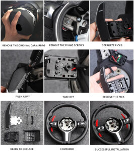 Cstar Schaltwippen Voll Carbon passend für BMW M2 F87 F82 F83 M4 F80 M3 F06 F12 F13 M6 + Competition F20 F21 F22 F23 F30 F31 F32 F33 F34 F36 F10 F11