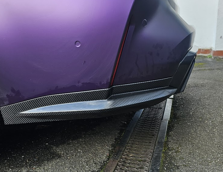 Voll Carbon Paar Splitter Winglet Diffusor Stoßstange hinten V2 passend für BMW G80 G81 M3