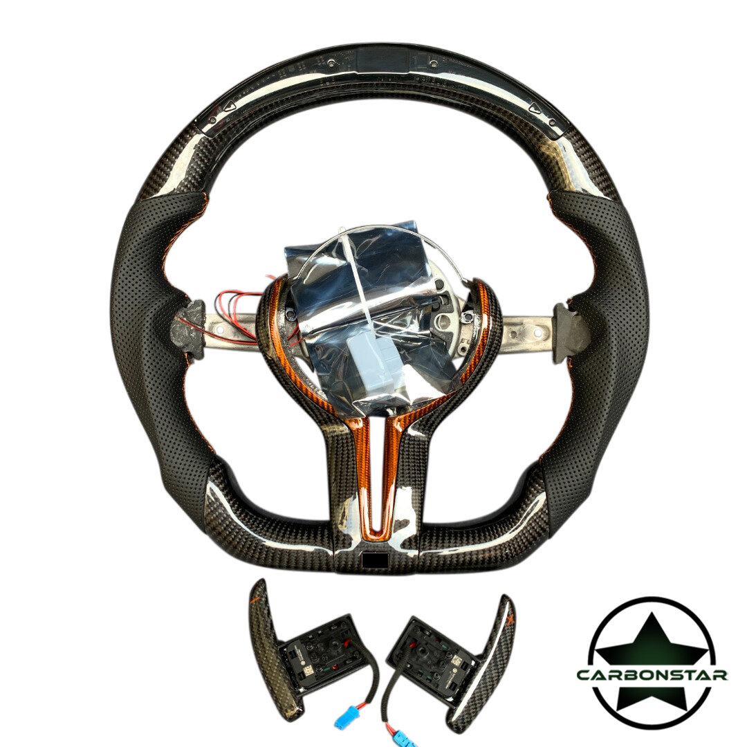 Cstar Carbon Lenkrad +Datendisplay +Spange Kupfer + Schaltwippen passend für BMW F Serie F87 M2 F80 M3 F82 M4 etc.