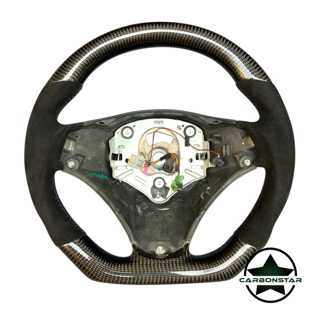 Cstar Carbon Alcantara Sportlenkrad passend für BMW E90 E91 E92 E93 E82 E88 E81 E87 auch mit Schaltwippen ( DKG, M3,1M, SMG)