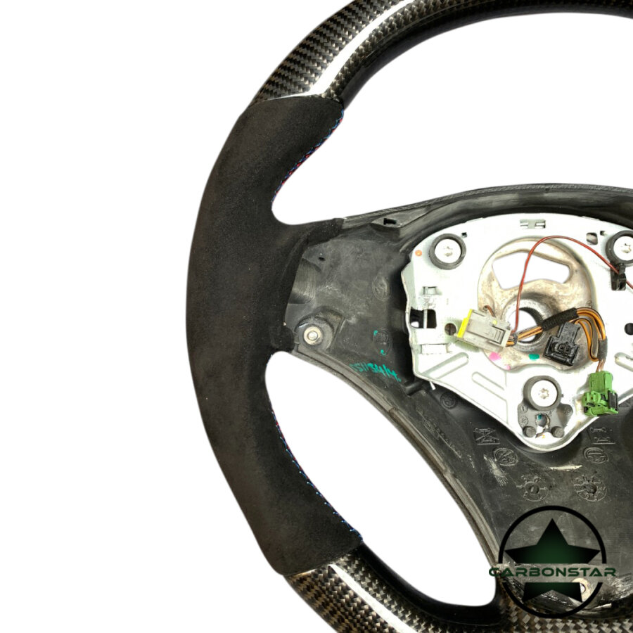 Cstar Carbon Alcantara Sportlenkrad passend für BMW E90 E91 E92 E93 E82 E88 E81 E87 auch mit Schaltwippen ( DKG, M3,1M, SMG)