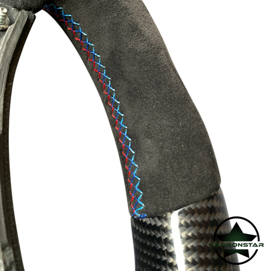 Cstar Carbon Alcantara Sportlenkrad passend für BMW E90 E91 E92 E93 E82 E88 E81 E87 auch mit Schaltwippen ( DKG, M3,1M, SMG)