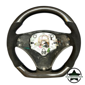 Cstar Carbon Alcantara Sportlenkrad passend für BMW E90 E91 E92 E93 E82 E88 E81 E87 auch mit Schaltwippen ( DKG, M3,1M, SMG)