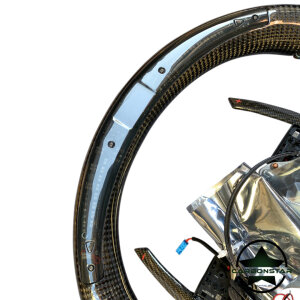 Cstar Carbon Lenkrad Racing Daten Display +Spange in Doppel Carbon +Schaltwippen passend für BMW M2 F87 M3 F80 M4 F82 F83 F20 F21 F22 F23 F45 F46 F30 F31 F34 F35 F32 F33 F36 F48 Competition
