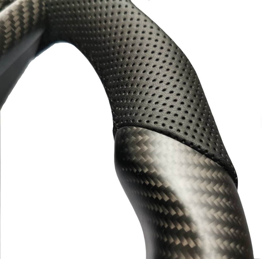 Cstar Carbon Lenkrad abgeflacht Racing Matt +Spange Carbon passend für Tesla Model 3 und Y