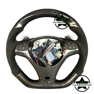Cstar Carbon Alcantara Racing Lenkrad passend für BMW E90 E91 E92 E93 E82 E88 E81 E87 mit Schaltwippen SMG DKG