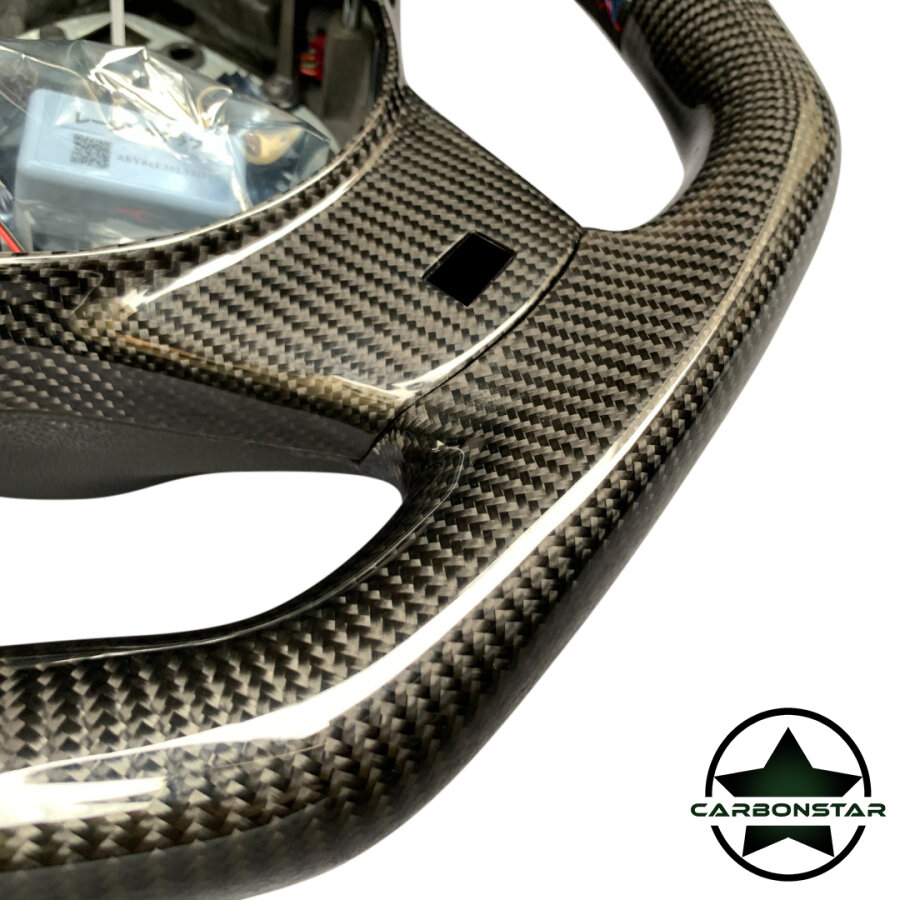 Cstar Carbon Sportlenkrad Alcantara Datendisplay passend für BMW E60 E61 E62 E63 auch M5 M6 LCI mit Schaltwippen