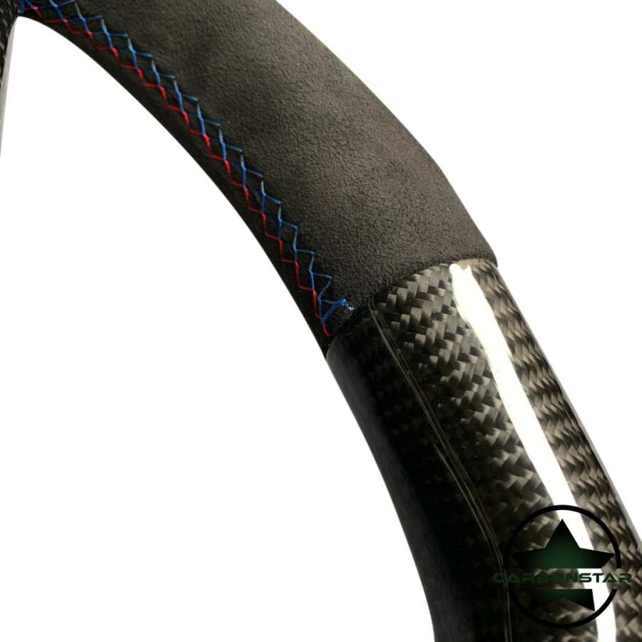 Cstar Carbon Sportlenkrad Alcantara Datendisplay passend für BMW E60 E61 E62 E63 auch M5 M6 LCI mit Schaltwippen