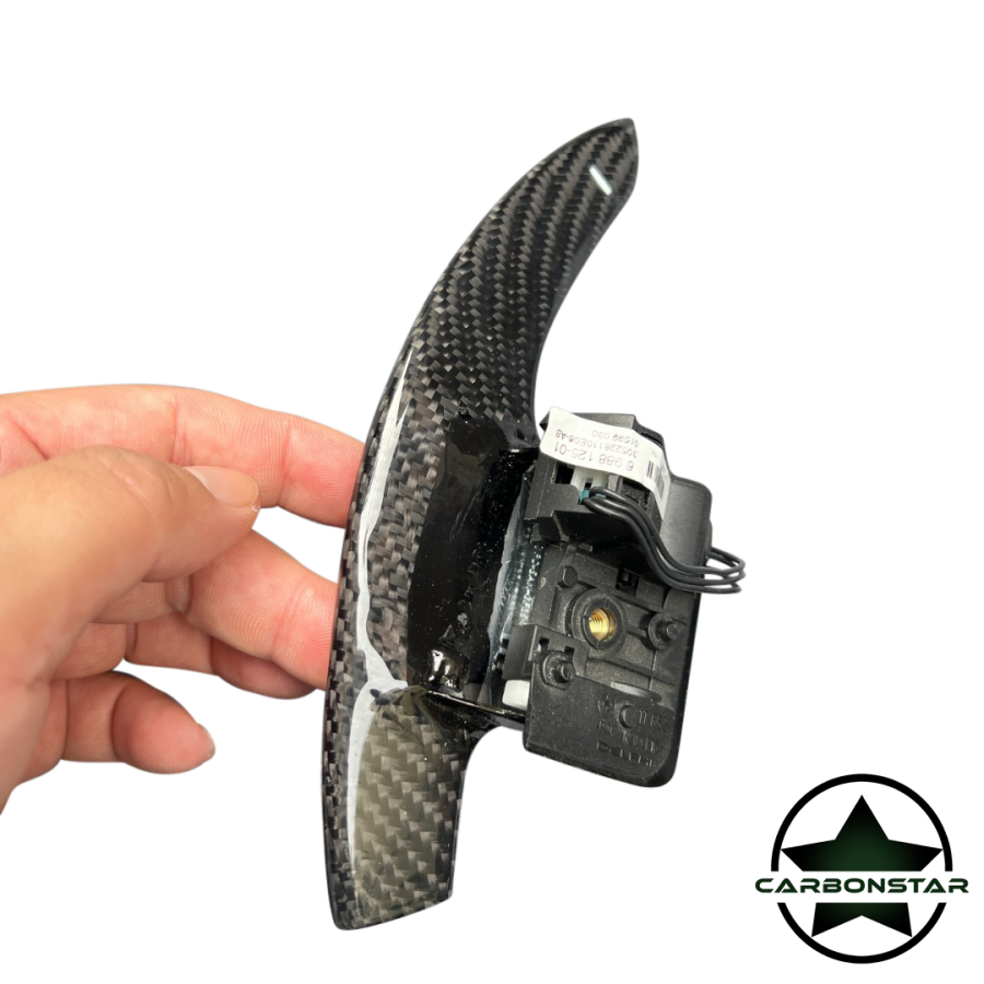 Cstar BMW E90 E91 E92 E93 - SMG Schaltwippen mit 2x2 Carbon beschichtet / Zwei Designs Variante 1 -  verlängerte Schaltwippen|TAUSCH - Wir erhalten Ihre Teile im Austausch / Nach Erhalt bekommen Sie die Kaution erstattet.