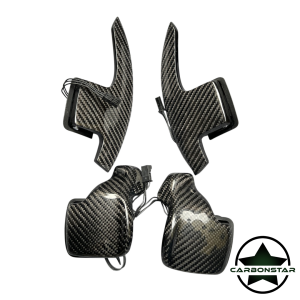 Cstar BMW E90 E91 E92 E93 - SMG Schaltwippen mit 2x2 Carbon beschichtet / Zwei Designs Variante 1 -  verlängerte Schaltwippen|TAUSCH - Wir erhalten Ihre Teile im Austausch / Nach Erhalt bekommen Sie die Kaution erstattet.