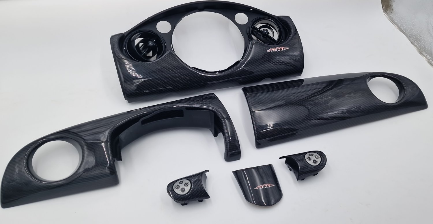 Mini Cooper Works R50 Carbon Interieur Leisten mit 2x2 Carbon beschichtet
