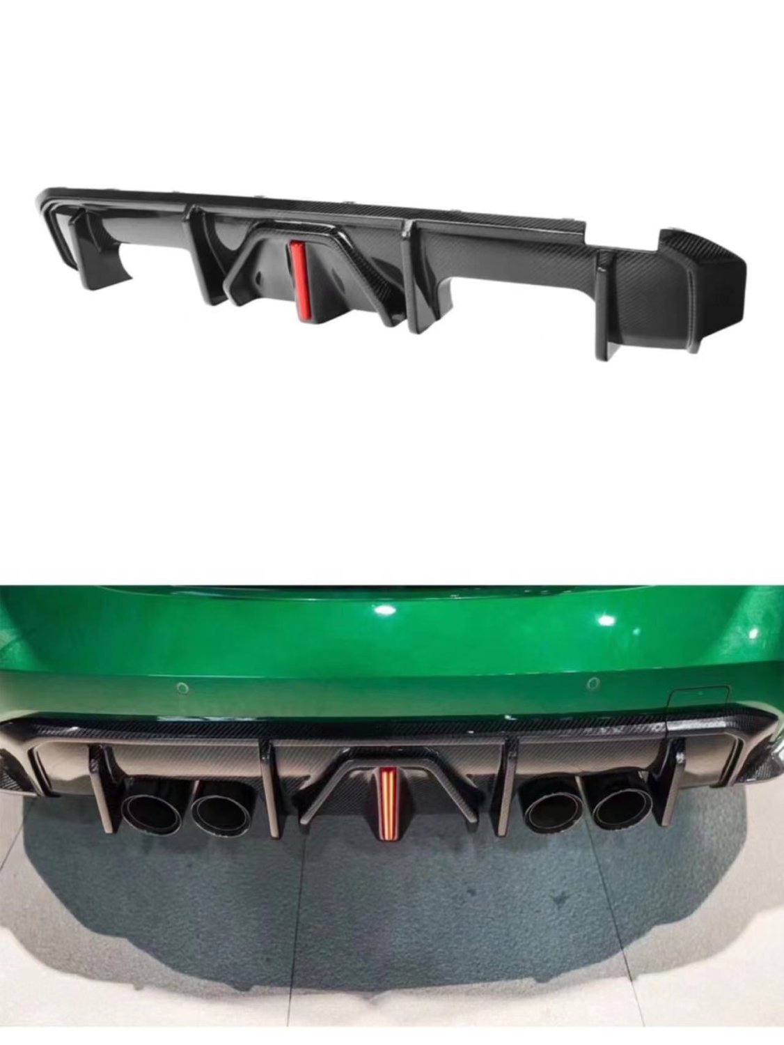 Cstar Voll Carbon Heckdiffusor Performance V1 LED passend für BMW G80 G81 M3 G82 G83 M4