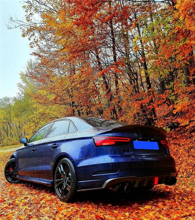 Cstar Carbon Gfk Heckdiffusor Diffusor 2 + 4 Rohr  für Audi A3 8V Limo RS3 17-19 Facelift