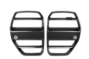 Cstar Voll Carbon Nieren Ersatz ST ohne ACC passend für BMW G80 G81 M3 G82 G83 M4 +CSL Ja, mit vormontierten schwarzen Gitter