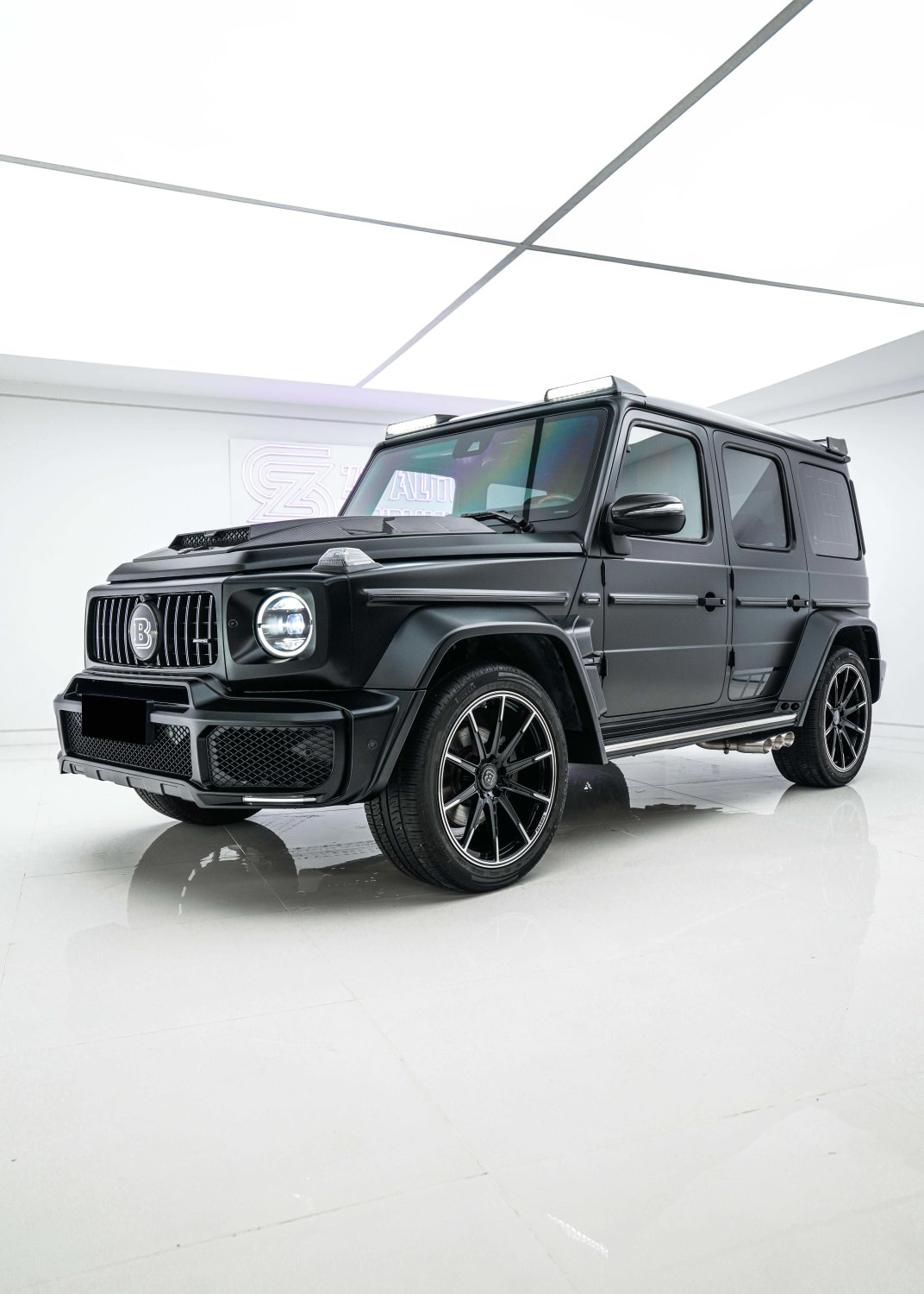 Cstar Voll Carbon Spoiler Dachspoiler LED B vorne für Mercedes Benz G Klasse W463A