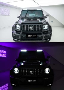 Cstar Voll Carbon Spoiler Dachspoiler LED B vorne für Mercedes Benz G Klasse W463A