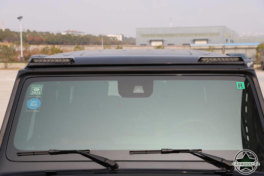 Cstar Voll Carbon Spoiler Dachspoiler LED Top vorne...