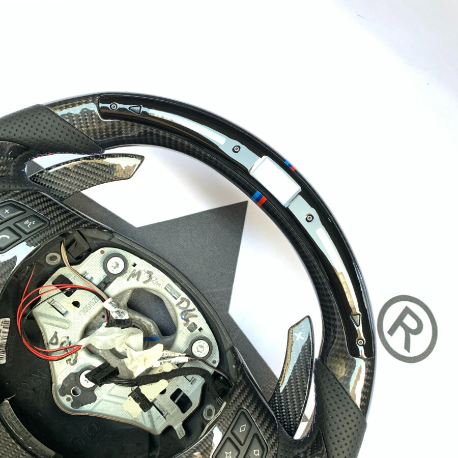 Cstar Carbon Sportlenkrad passend für BMW E90 E92 E93 M3 inkl. DKG SMG Schaltwippen im Austausch