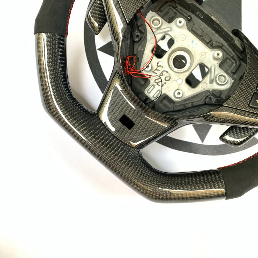 Cstar Carbon Sportlenkrad Display Alcantara passend für BMW E60 E61 E62 E63 M5 M6 LCI mit Schaltwippen