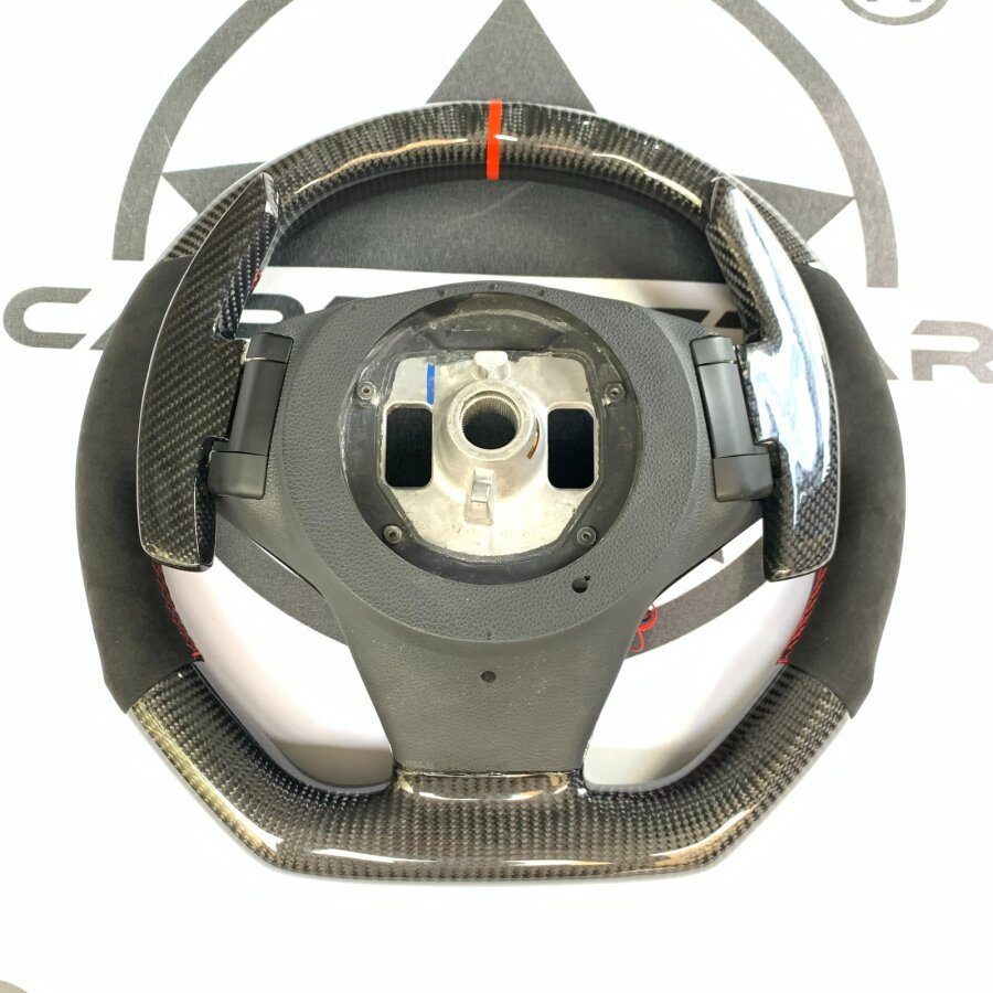 Cstar Carbon Sportlenkrad Display Alcantara passend für BMW E60 E61 E62 E63 M5 M6 LCI mit Schaltwippen